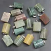 24pc Nouveau Natural Stone Indian Agate Agate Semi cylindricy Pendant Crystal Reiki Charmes Collier DIY ACCESSOIRES