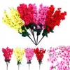 Fleurs décoratives Simulated Peach Blossom Branch Multistyles Short Red Home Party Decoration Artificiel