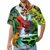 Chemises décontractées pour hommes Shirt Frog Vacation Shirt Cute Cartoon Frogs Lovers Hawaiian Men Novelty Blouses Clothing Clothing plus taille plus taille