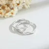 Mobius Silver 999 Casal Ring For Men and Women Small Crowd Crowd Design Luxury Zircon qixi insa