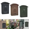 Metall vintage postlåda väggmonterad säker postbelastning grind retro
