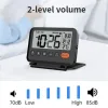 NOKLEAD Home Fold Mini Travel Clock Digital LCD Thermometer Travel Clock Traveling Alarm Clock For Portable Desktop Clock