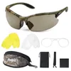 Tactische airsoft-bril set 3 lens schieten camouflage militaire bril explosieverdichte bril