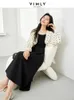 Abiti da lavoro Vimly Spring Woman Elegant Matching set 2024 dot maglione maglione cardigan rotonda a collo tondo Maxi serbatoio 2 pezzi M5926