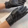Designer de luxe en cuir mitaines hommes gants de peau de mouton noir