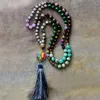 Pendant Necklaces Gorgeous Natural Stones Chakra Charm Triangle Tassel Women Elegant Rosary Necklace Jewelry Gifts Wholesale