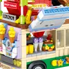 Hamburg Car Mini Build bakstenen speelgoedset voor kinderen vriendin die samen Cake Ice Cream Dessert Food Shop Block speelt