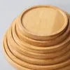 Multi Shape Bamboo Wood Saucer Plant Tray Mini Plant Flower Pot Stand Favor Pot Tray Simple Elegant Design Home Balkong Badrum