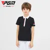 Pgm golf enfants t-shirts à manches courtes vêtements de garçon d'été