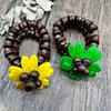 Bangle 2024 Yellow Green Flower Wood Bracelet For Women Bohemian Multi Layer Bib Beads Jewelry Stretch Strand Bracelets & Bangles