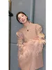 Primavera de verano Celebrity Luxury V Familia 1 1 Industria pesada Emeng Ling Camel Hair Silhouette Traje Jacket Mujer