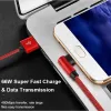 6a USB Type C -kabel 90 Förbättringsarmbåge 66W Fastladdningsladdningssladd för Xiaomi Poco F3 F4 Huawei Redmi Realme Oppo Mobiltelefontråd