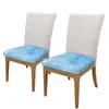 Couvre-chaises couvrant le coussin de siège en marbre bleu grunge Protecteur pour la salle à manger de cuisine