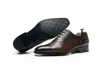 Chaussures décontractées 2024 Bloc en cuir sculpté Real Flat confortable Forfait authentique Slip on Man Footwear Vintage A160