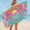 Serviette de bain mandala salle de bain couloreuse de fleurs couleurs serviette de plage pour adulte serviette de douche en microfibre Bohemien Girly 75x150 cm serviettes de bain