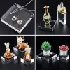 Bloco de exibição quadrada de acrílico Lucite Cube Cubo Lucite Cubo de Jóias Anel Stand Stand Stand Standcase Display Holder Base