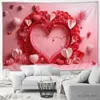 San Valentino Audio decorativo Tapestri di rosa Love Tapestry Regalo per festività Sfondo decorativo Hanging Cloth R0411 1 1