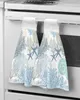 Blue Marine Coral Shells Starfish Hand Towel for Bathroom Kitchen Absorbent Hanging Towels Microfiber Soft Kids Handkerchief