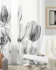 Flower Laser Tulip Trunting Tiul Curtain do salonu sypialnia Nowoczesne zasłony przezroczyste leczenie okienne