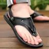 Sandalen Männer Outdoor Mode Leder Schuhe Sommer Herren atmungsaktive Hausschuhe schwarz schwarz