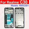 Dla Realme C35 C33 C31 C30 C30 PRZEDNIE LCD LCD obudowa obudowy przedniej ramy uchwytu obudowy Cage Cover części zamienne części