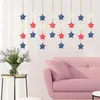 Fleurs décoratives Independence Day décor rattan ornements décorations de drapeau américain étoiles patriotiques