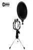 Desktop Justerbart popfilterklipp Mikrofon stativ vikning Karaoke Microphone Stand Windscreen Mask Shield PC Recording Mic Holder4192345