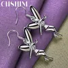 Dangle Küpe Chshine 925 STRING Silver Angel Charm Takı Kadın Partisi Moda Kulak Dair