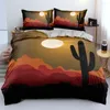 Bedding Sets 3D Digital Desert Cactus Linens Bed Soft Comforter Cover Set Twin Double King Size Home Textile Fashion Design