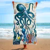 Serviette de plage de mer à la mer Microfibre Océan serviette de bain animal à thème nautique serviettes séchées rapides pour les enfants adultes nageur