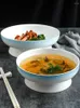 Ciotole in ceramica creativa zuppa grande piede alto ciotola per case da tavolo dessert insalata di piatti freddi a forma di forma speciale