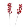 Decorative Figurines 100 Pack 8Inch Artificial Christmas Red Berries Stems For Tree Ornaments DIY Xmas Wreath Holiday Decor