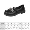 Sapatos casuais 2024 Plataforma preta Flats Manomotores escorregam no barco Office Office Metal Chain Designer Oxfords Oxfords