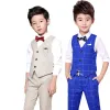 Pantaloni di abbigliamento per ragazzi di fiori per bambini con abbigliamento per bambini pantaloni gilet formale 2pcs abiti bambini in costume da cerimonia del ballo BIRTDAHY