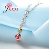 Collier Boucles d'oreilles Set Fashion String Colorful Cz Crystal Wholesale 925 STERLING Silver Earge Mariage Bridal Engagement