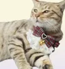 Cat Collars Leads Pet Dog Harness Leash 2 Sets Bow Lace Collar Flower Walking Rope Chain For Small Medium Suit6925057