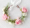 Girls big Rose flower crown hand made kids simulation Rural flowers princess garlands women beach headband A34316583198