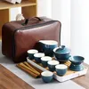 Ensembles de voiles de thé avec sac 6 tasses de thé chinois Travel Travel Ceramic Portable Teapot Porcelain Taset Gaiwan Tool