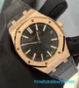 Zegarek Male AP nadgarstek Royal Oak Series 15510OR.OO.D002CR.02 Rose Gold Black Face Mens Mash