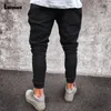 Herr jeans sexig lapptäcke denim byxor mens casual street ruched pantalon 2024 europeisk och amerikansk stil mode hip hop byxa