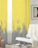 Abstrakte Farbe Abstrich gelb graues Schlafzimmer Voile Vorhang Fensterbehandlung Vorhänge für Wohnzimmer schiere Vorhänge