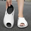 Yaz Terlik Sandalet Çift Erkekler Açık Eva Kalın Alt Alt Slip Banyo Mans Ayakkabıları Yükseklik Artan Genç Moda 4286