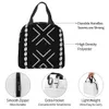 African Mud Cloth Bogolan Design Insulated Lunch Bags for Women Tribal Geometric Art Portable Cooler Thermal Food Lunch Box