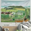 Landschap tapestries Amerikaans pastoraal tapijt frisse achtergrond hangende stoffen slaapkamer slaapkamer slaapkamer genezingssysteem wanddecoratie tapestries r0411 1 1