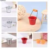 1PC Dollhouse Miniature Food And Play Scene Model Doll House Accessories Mini Red Portable Water Bucket