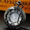 Pocket Watches Vintage Womens Men Pocket Hollowed Flower Design Quartz Necklace Pocket Fob es Practical Popular Gifts Y240410