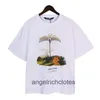 Vêtements de créateurs haut de gamme pour PAA Angles Brand de mode Coconut Tree Printing T-shirt à manches courtes pour hommes et femmes High Street Malf manche avec des étiquettes originales de 1: 1