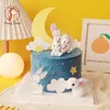 Lapin anniversaire animal gâteau topper joyeux anniversaire gamin carottes coeur coeur bébé kid favors animaux gâteaux de fête de baby shower cadeaux