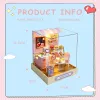 Cutebee Diy Dollhouse Mini Casa Puppenhäuser Miniaturgebäude Kits mit Möbeln LED Sakura Café -Shop -Spielzeug für Geburtstagsgeschenke