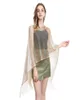 Women Lightweight Wedding Shawl Glitter Evening Party Scarf Metallic Cardigan Poncho Femme Prom Dress Stole With Fringe25482311722049